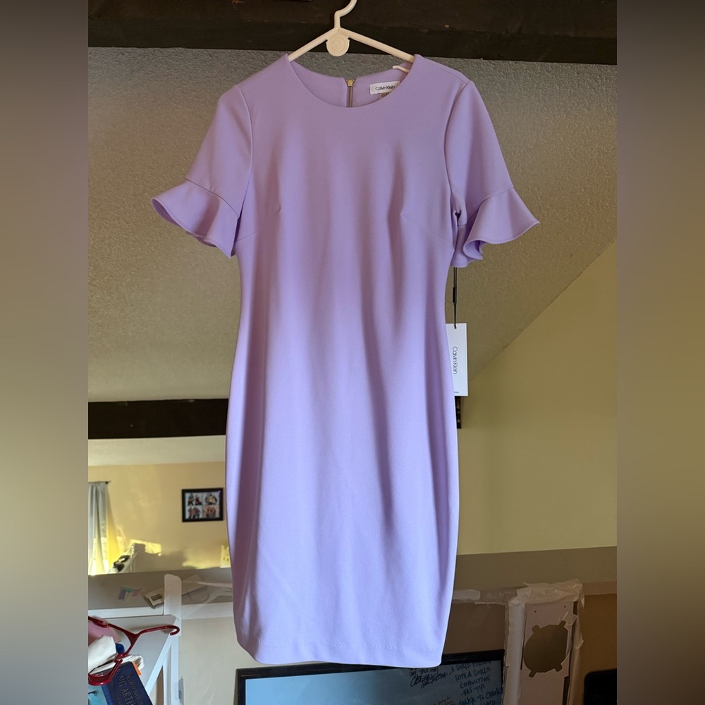 Calvin Klein Lavender Knee Length Sheath Dress